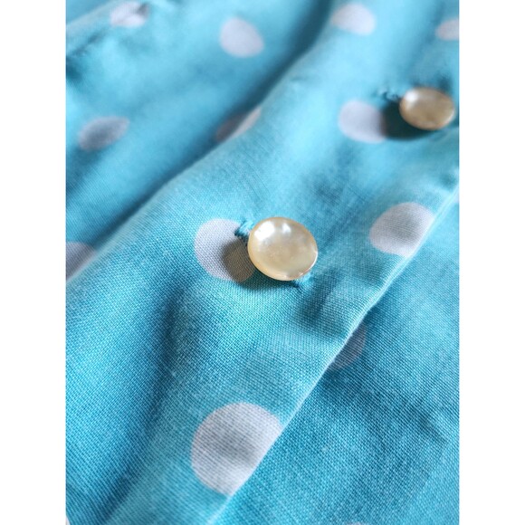 Vintage 1950s Polka Dot Shirt Dress: 50s Cotton Day Dress, Womens Medium - Picture 10 of 15